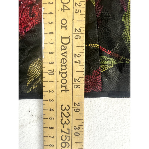 Chicos Jacket Asian inspired Women's Sz 2 Black Floral Long Sleeves‎ Beaded Silk - Picture 12 of 13